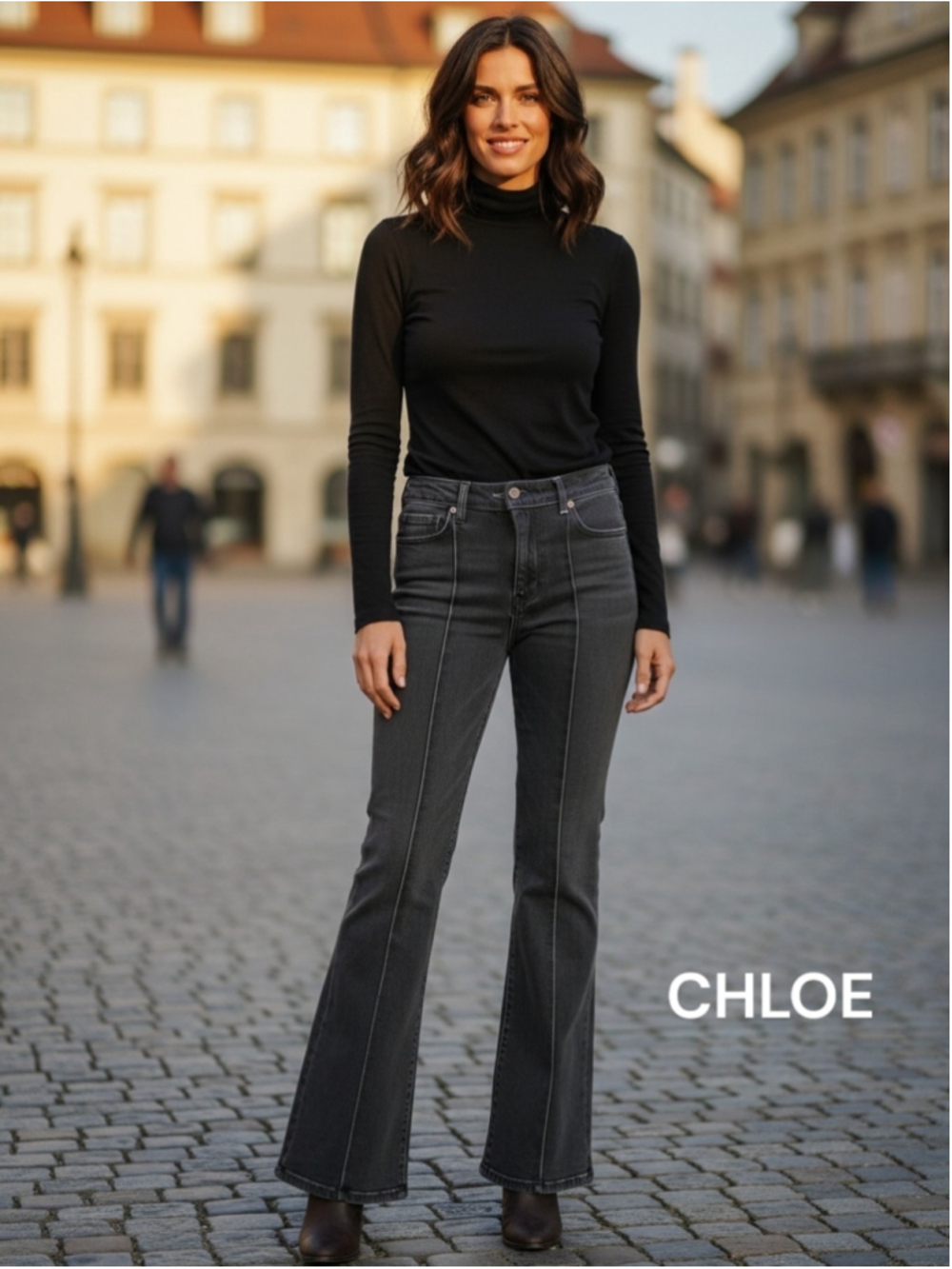 Women's Chloe Jeans Black with White Stitching Sz 26